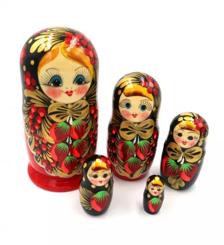 Матрешка классическая. Ручная работа. 10 см. 5 фигурок